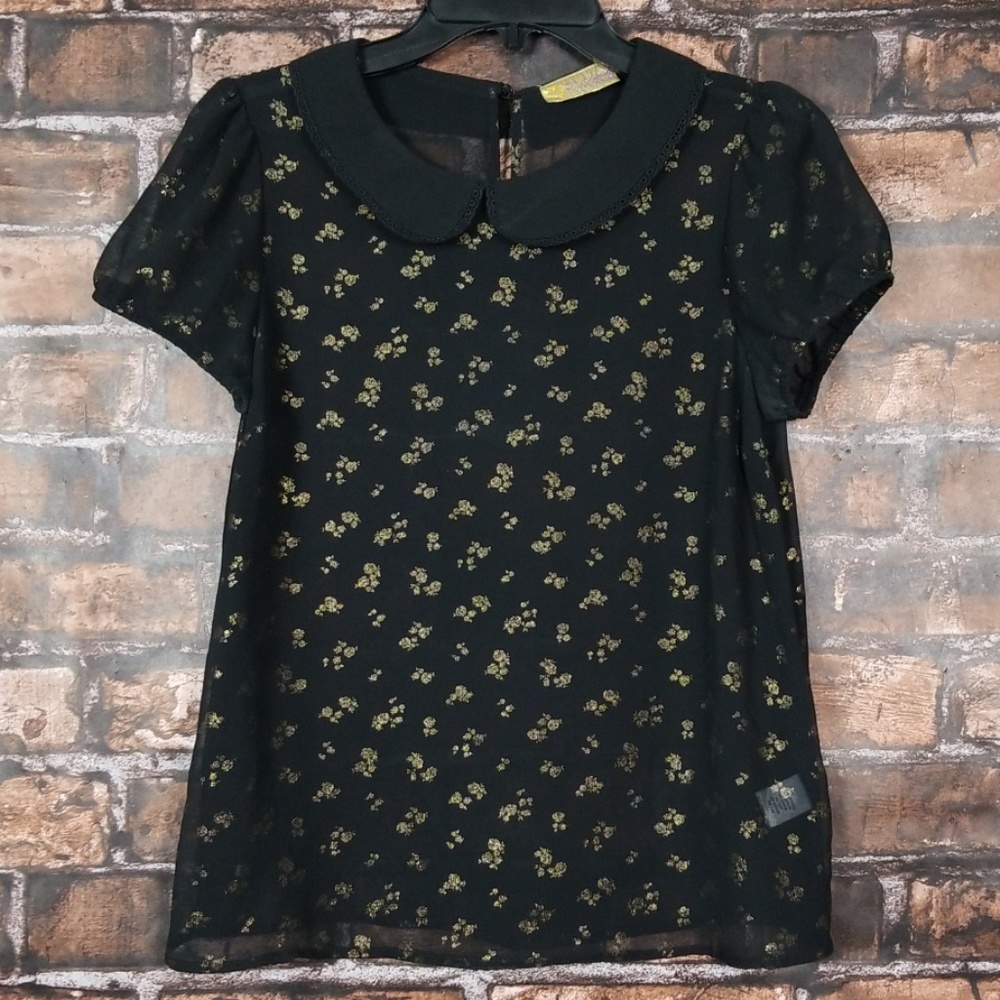 Princess Vera Wang| Sheer Floral Blouse